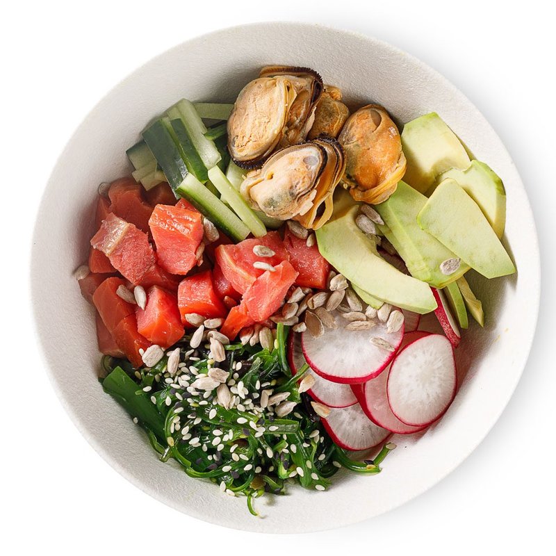 Bowl с копченным лососем